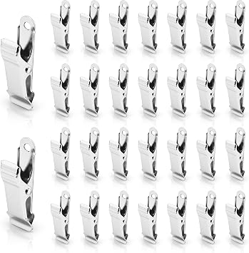 30Pcs Metal Mini Clamps, 0.5in Wide Alligator Clips Strong Spring Clamps Small Gator Clips for Crafts Work Wire Photo Paper Curtain Hanging, Smooth Jaw, Silver