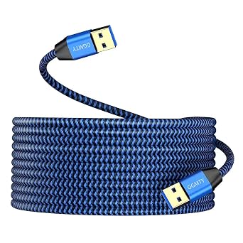 USB to USB Cable 6FT,Durable Braidedfor USB 3.0 Male to Male Type A to Type A Cable Data Transfer Compatible with Hard Drive, Laptop, DVD Player, TV, USB 3.0 Hub, Monitor, Camera, Set Up Box and More