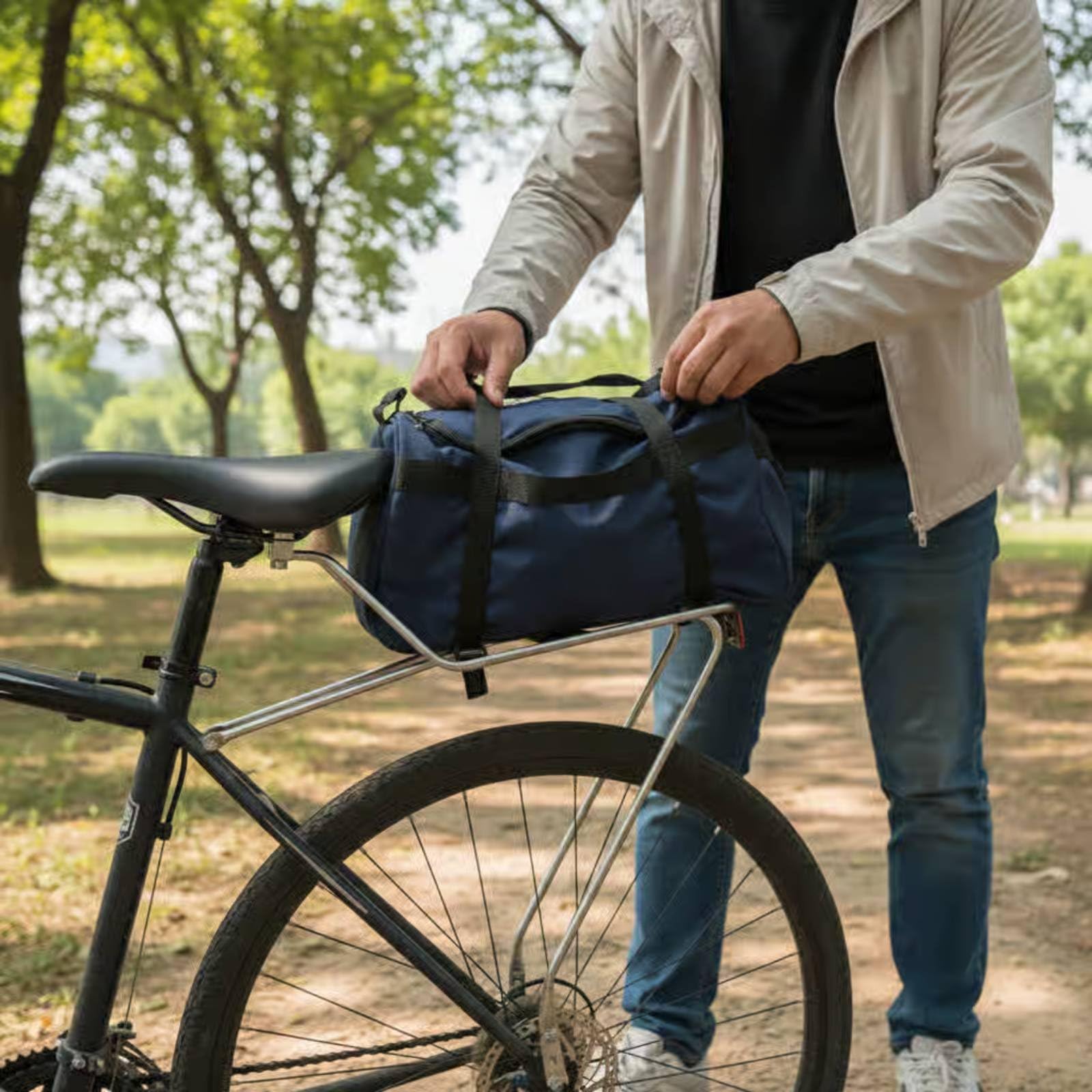perfk Porte-Bagages Vélo Arrière INOX Selle Rail Porte Support Porte- Acier Inoxydable 304 Fixation Solide sans Vibrations 5kg Adapté pour VTT Route Gravel Déplacements Travail, Reinforced