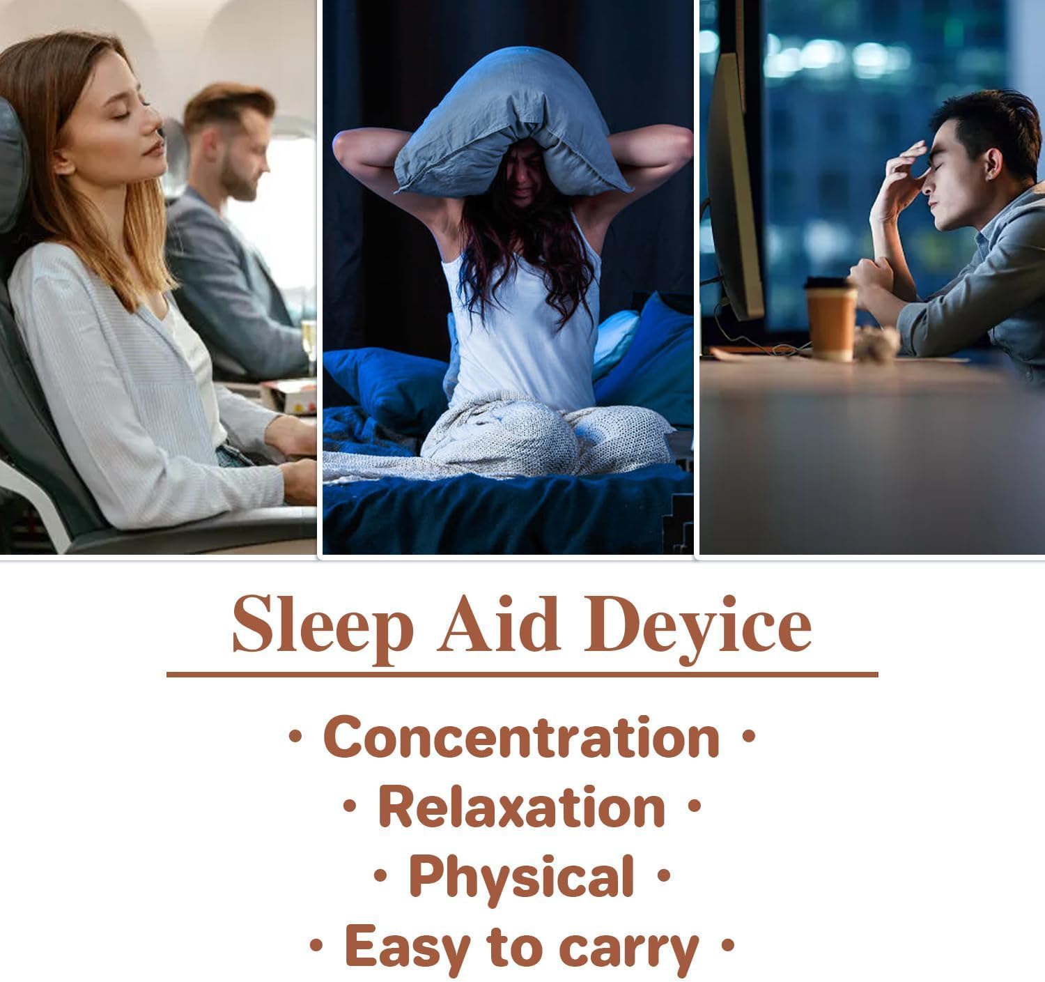 Einschlafhilfegerät, Schlafhilfegerät，Sleep Aid Device USB Aufladung Mikrostrom Schlafhilfe Handheld-schlafhilfegerät zur Entspannung, Schnellen und Tiefen Schlaf (Blau)