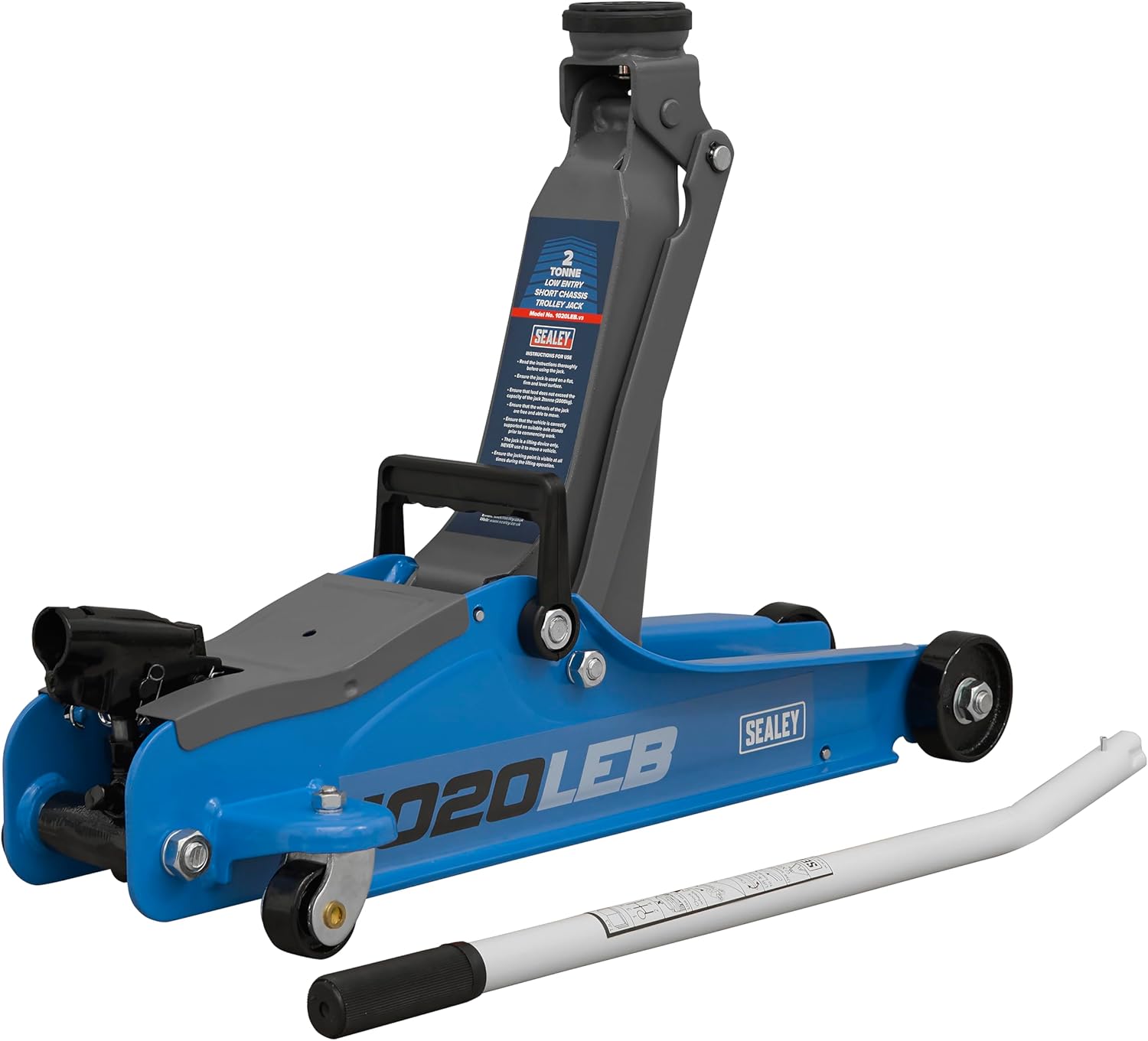 Sealey 1020Leb 2tonne Low Entry Short Chassis Trolley Jack - Blue