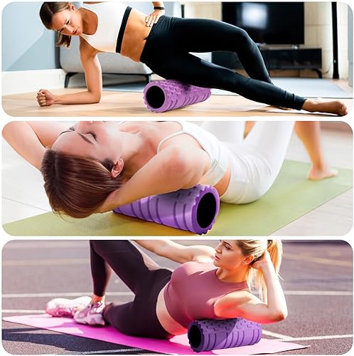 Miniatura 5 de Rodillo de espuma para masajeador muscular, rodillo de ejercicio patentado de alta densidad de 13 pulgadas para liberación de puntos de activación