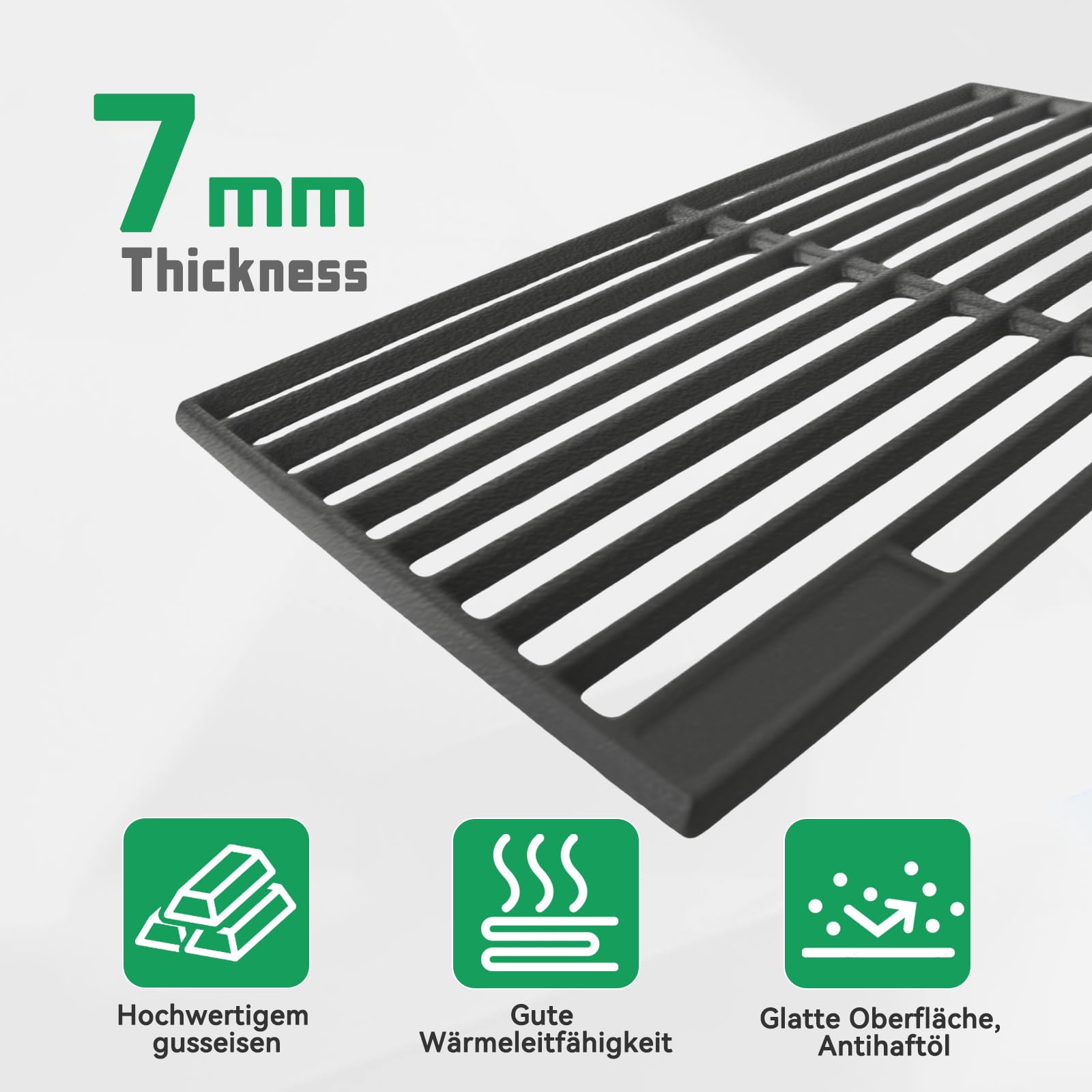 WELL GRILL 41,5 x 23,5 cm, żeliwny ruszt do grilla Burnhard Big Fred, Taino Platinum, Taino Black, Chicago 4, Tepro 3662 i większości grilli gazowych, części zamienne, 70,5 x 41,5 cm