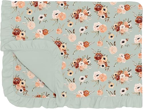 Miniatura 2 de KicKee - Manta con volantes para niños pequeños, hecha de viscosa de tela de bambú, fácil transición de cuna a cama, suave y sedosa para bebés y