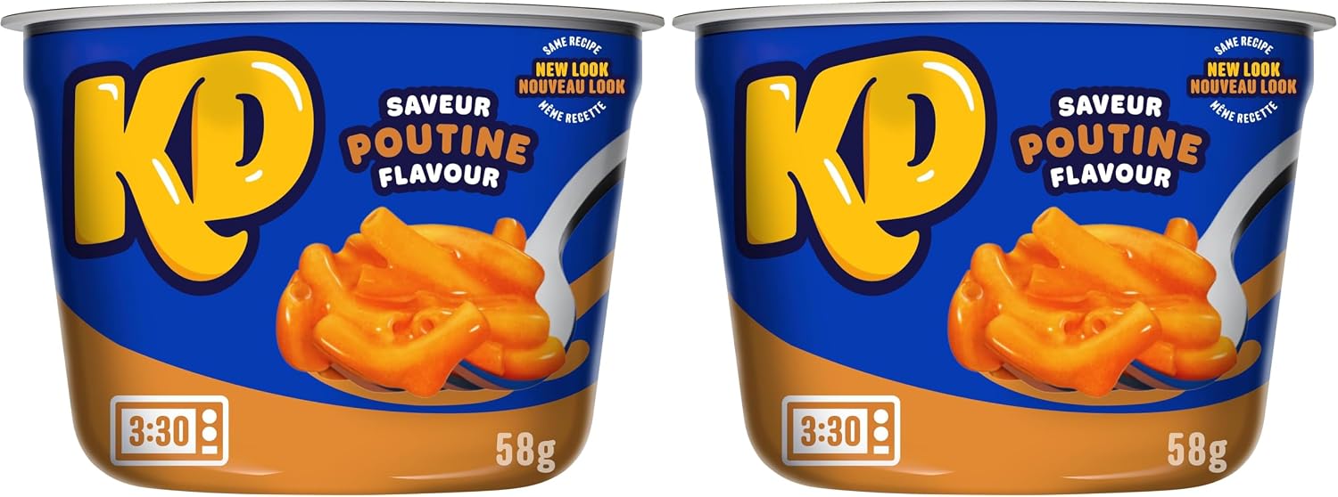 KD Kraft Dinner Poutine Macaroni & Cheese Snack Cups, 58g (Pack of 20)