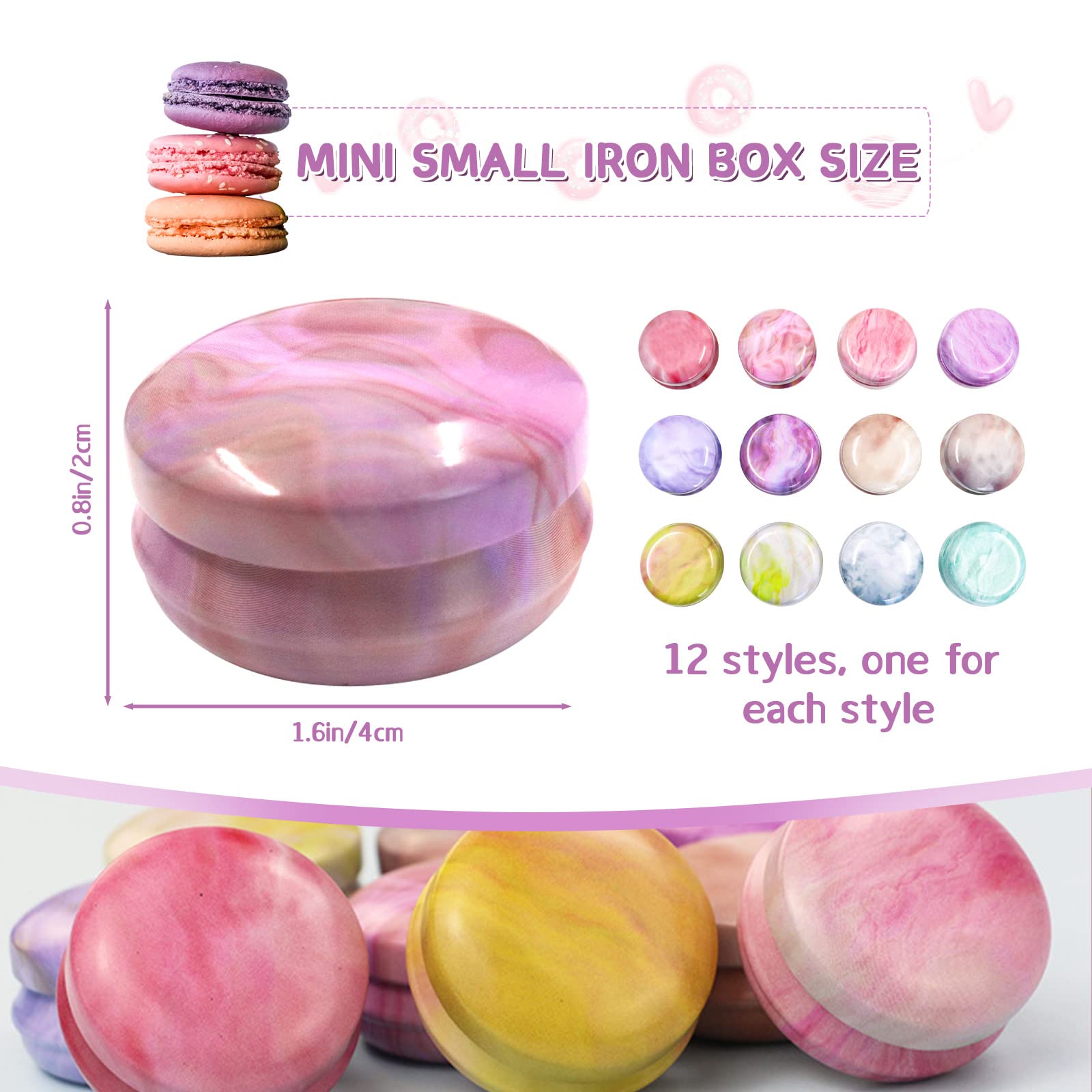 LELE LIFE 12 Pack Thick Mini Candle Tins, Colorful Empty Jars with Lids for Lip Balm Containers & Small Pill Box - Image 2