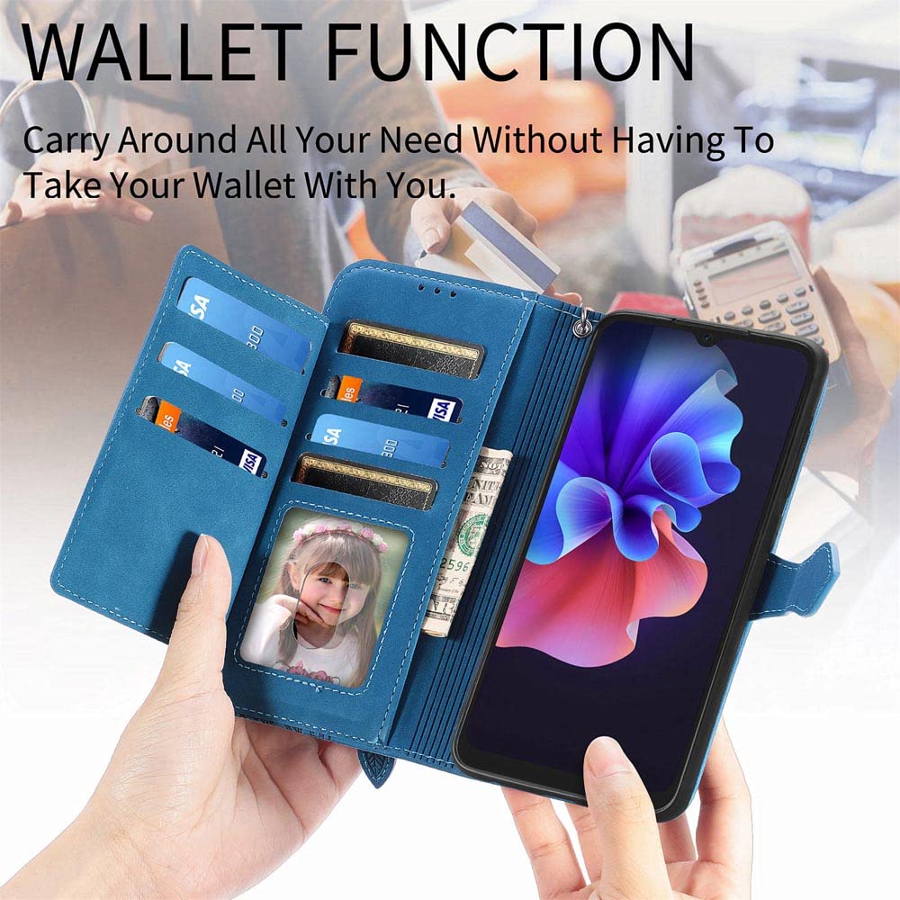 Custodia per Xiaomi Redmi Note 13 5G, custodia flip wallet in pelle con slot per schede e supporto Verde