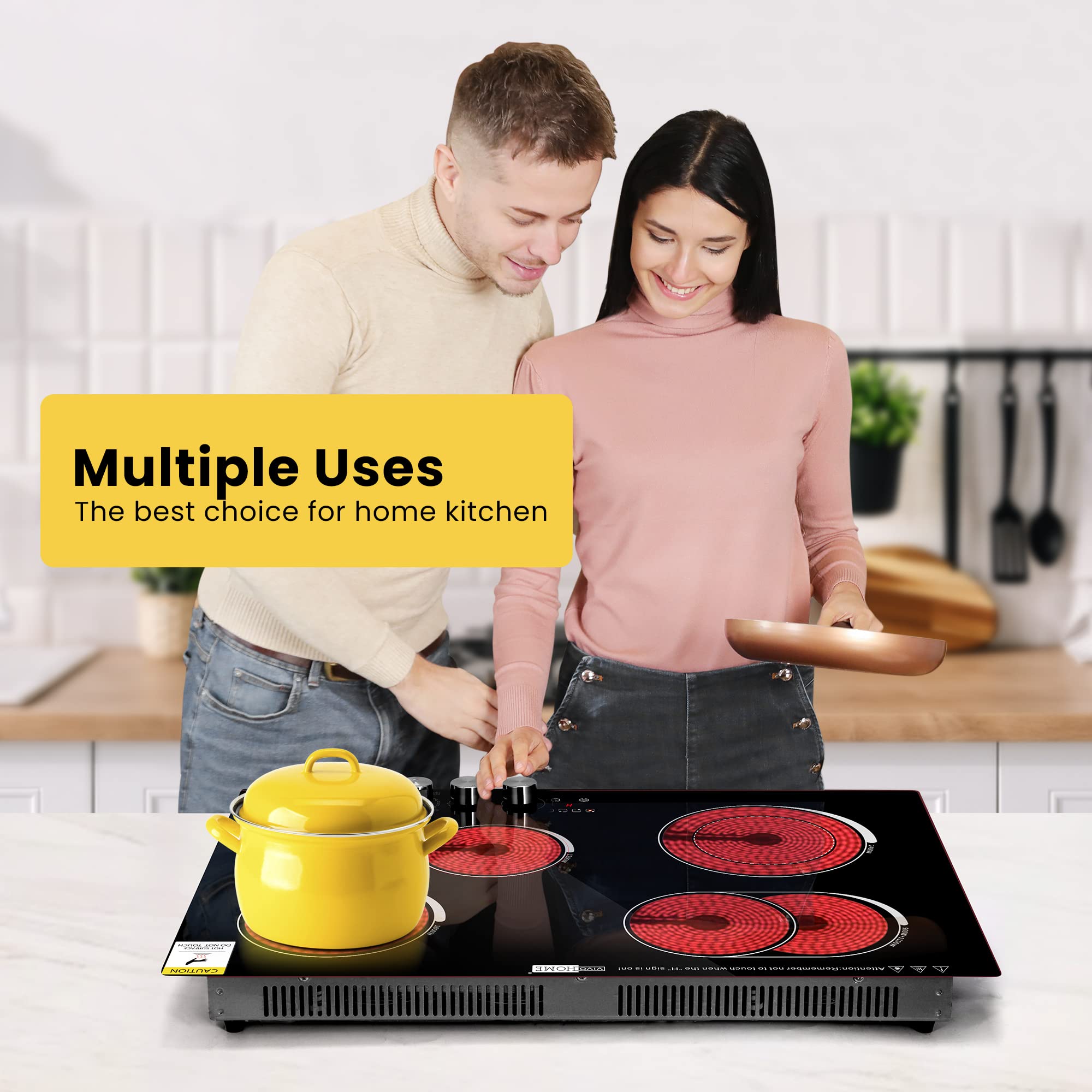 VIVOHOME 29 Inch 4 Burner 7400W Electric Radiant Cooktop