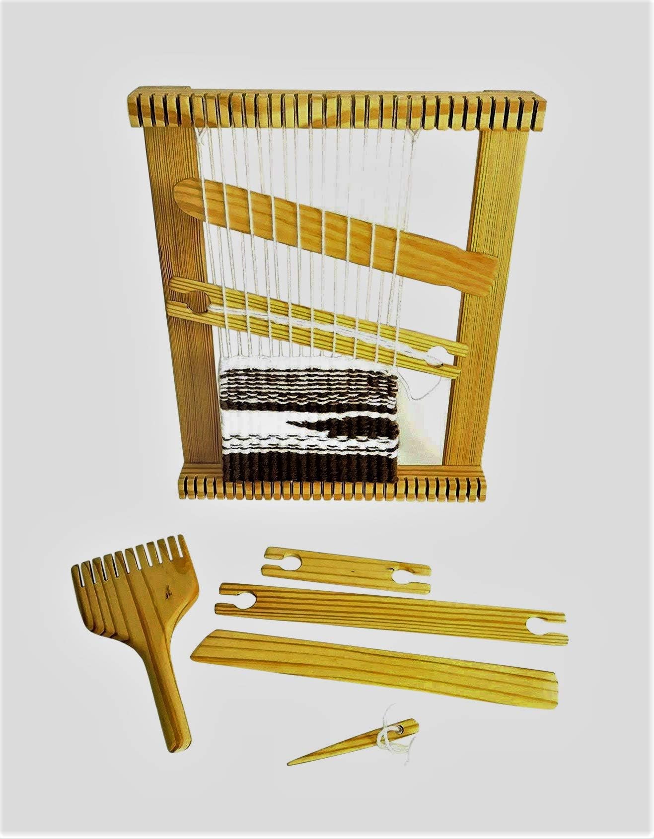 24x36 Inch Weaving Loom with Tapestry Beater,shuttles and Shed Stick. Free Needle Included (24x36)
