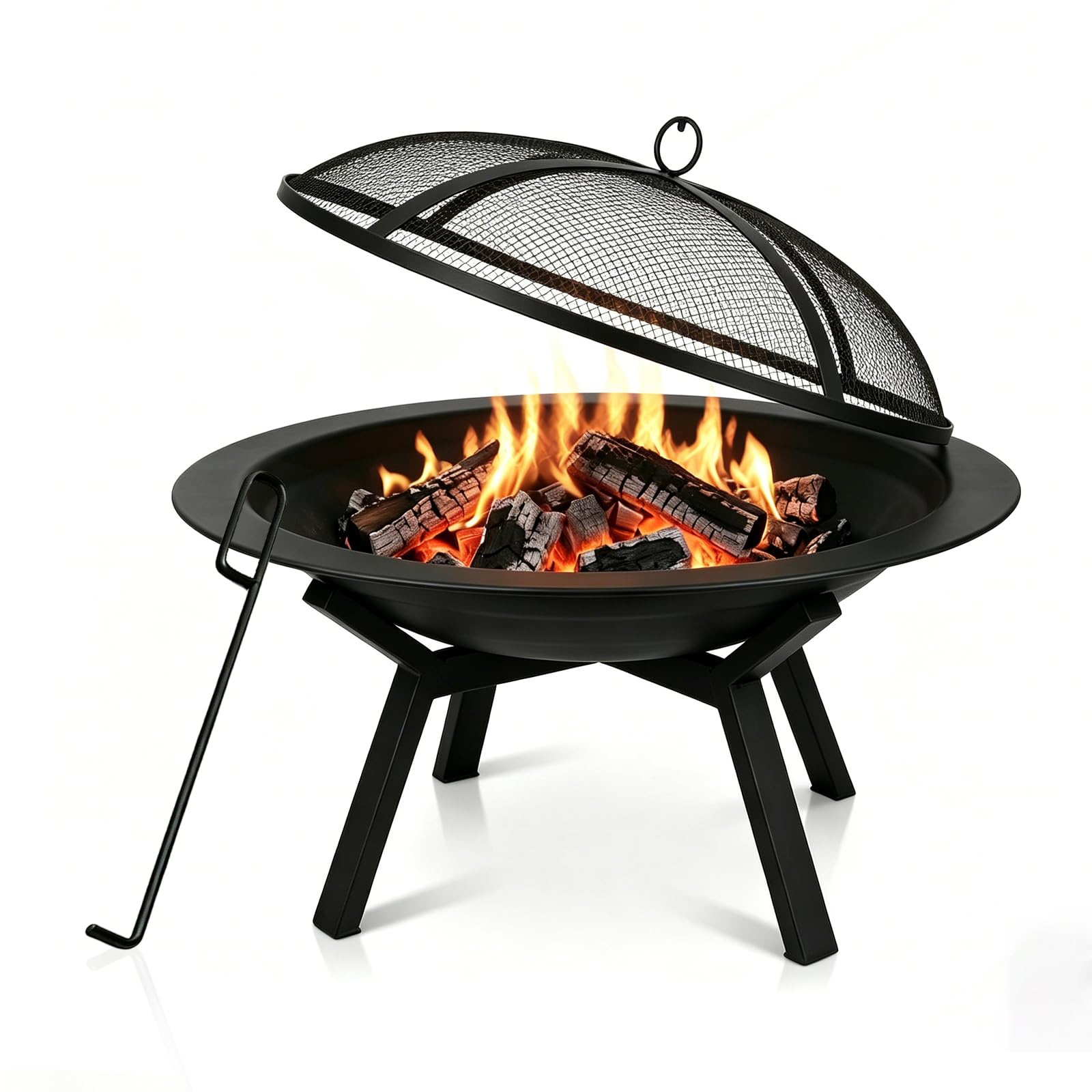 Feuerschale mit Funkenschutz Ø 71 cm für Garten und Außenbereich