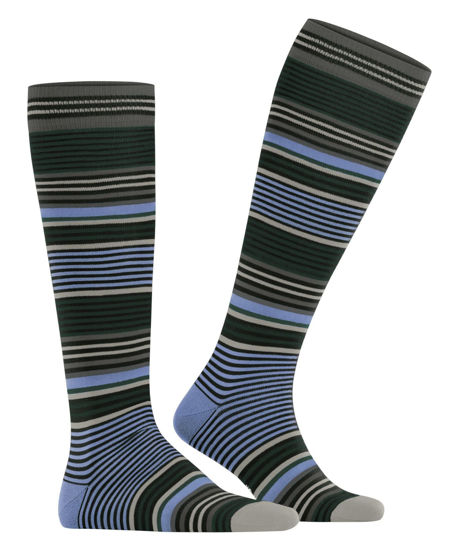 Burlington Mężczyźni Podkolanówki Stripe M Kh Wełna długie z wzorem 1 Para, Czarny Black 3000, 40-46