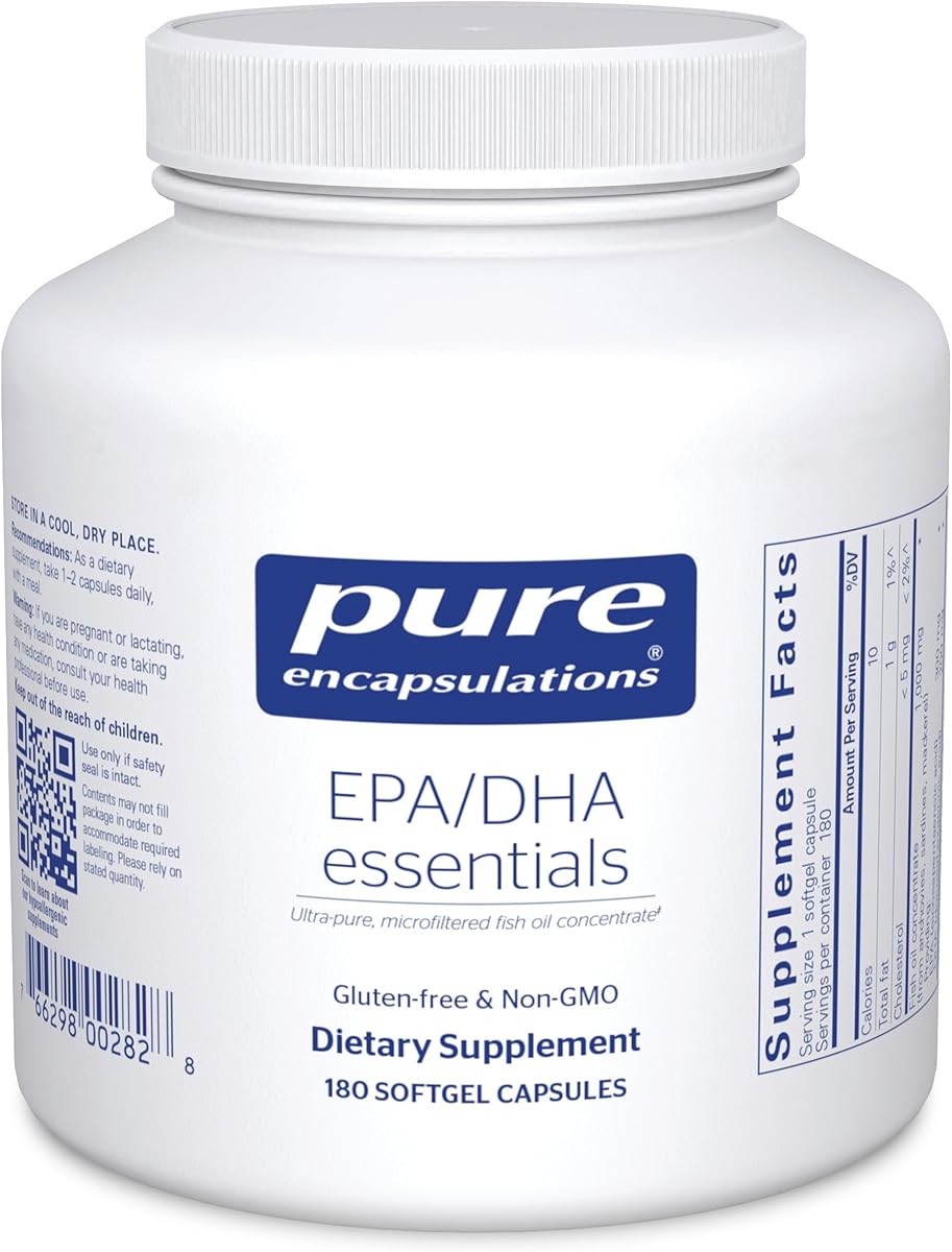 None Pure Encapsulations EPA/DHA Essentials - Fish Oil Concentrate Supplement to Support Cardiovascular Health - Premium EPA & DHA Supplement with Omega 3 - 180 Softgel Capsules