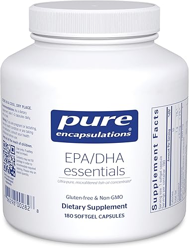 Pure Encapsulations EPA/DHA Essentials - Suplemento concentrado de aceite de pescado para apoyar la salud cardiovascular - Suplemento premium de EPA