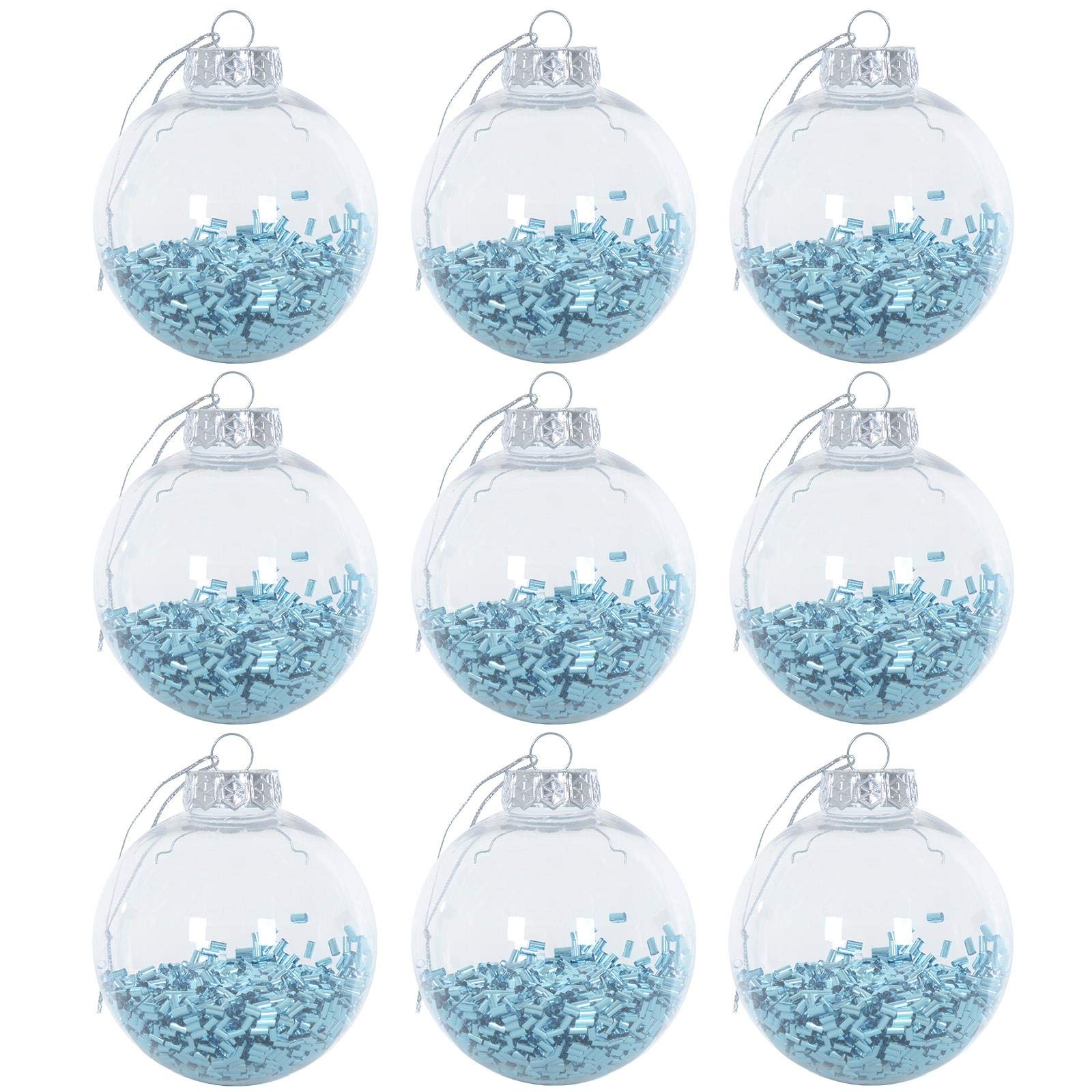 Mr Crimbo Vivid Blue 9 Pack Shaker Christmas Tree Baubles Xmas Decorations 8Cm