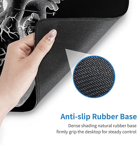 Miniatura 6 de Alfombrilla grande para mouse XXL, cardiólogo anatómico con corazón, tapete de escritorio grande con bordes cosidos, alfombrilla de mouse para