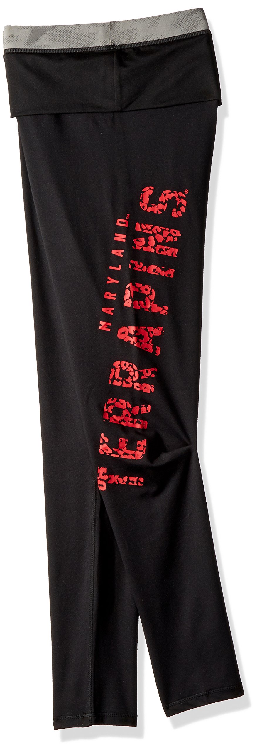 NCAA Maryland Terrapins Juniors Elastic Heart Legging, Black, Medium(7-9)