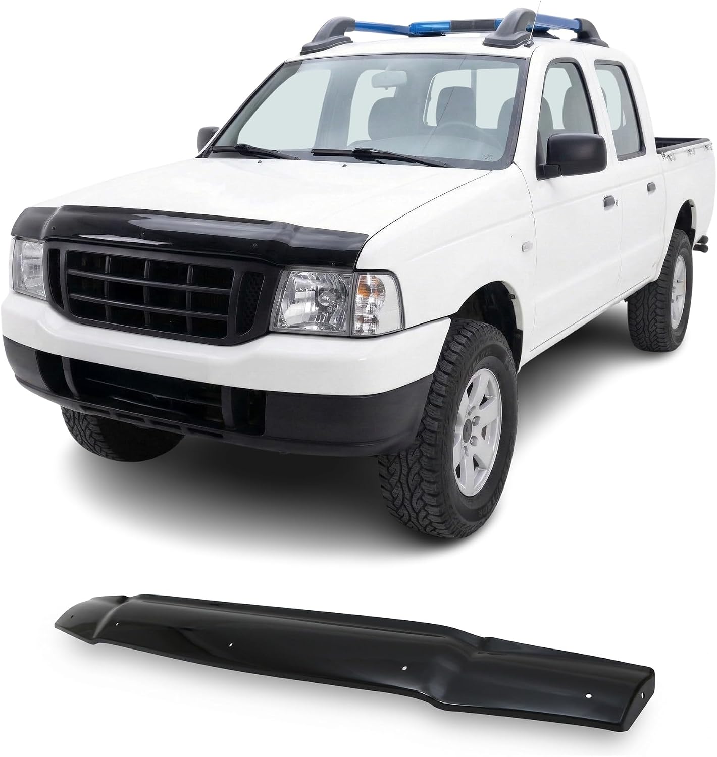 Front Hood Deflector Bugflector/Bug Shield Compatible with Ford Ranger 2002-2006(EU Version), Low Profile Hood Protector, ABS Bug Guard Design, Auto Exterior Accessories, Black