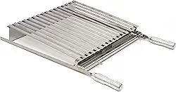 Grelha Churrasco Parrilla Argentina Inox com Caixa Gordura Removível e Cabo Metálico 40x40cm