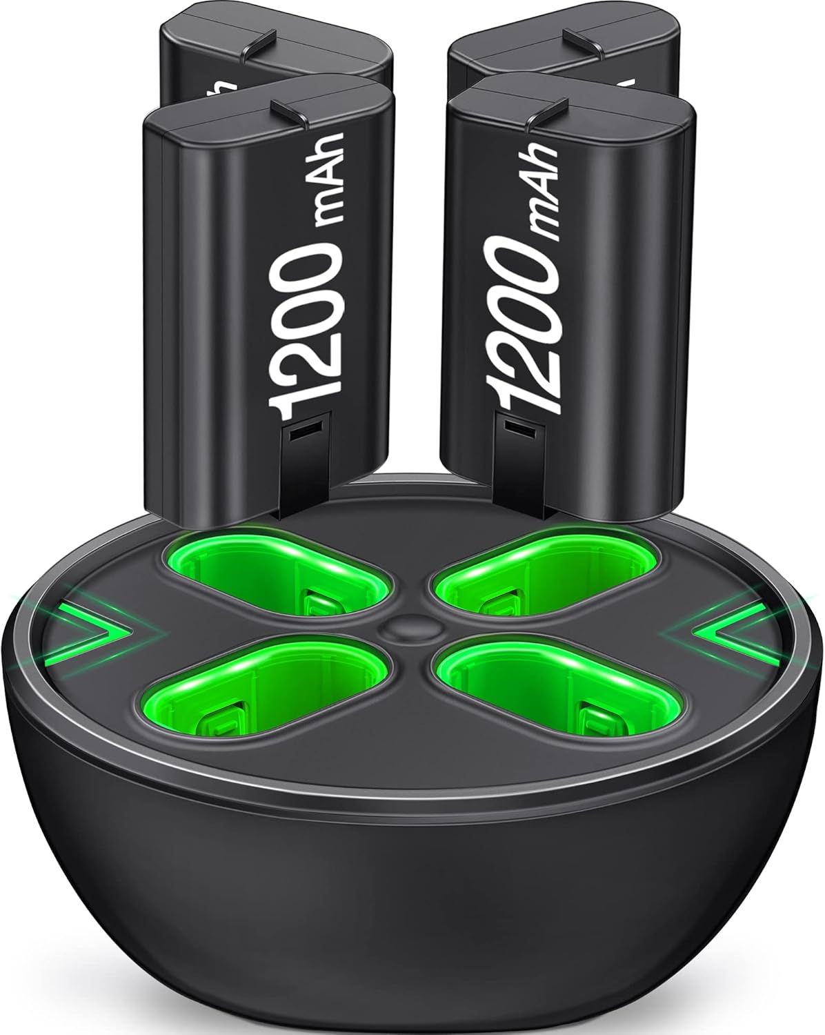 Charger for Xbox One Controller Battery Pack, 4X 1200mAh Xbox Rechargeable Battery Pack for Xbox 1, Xbox One Battery Charging Accessories Kit for for Xbox Series X|S/One S|X/One Elite Controllers : Video Games