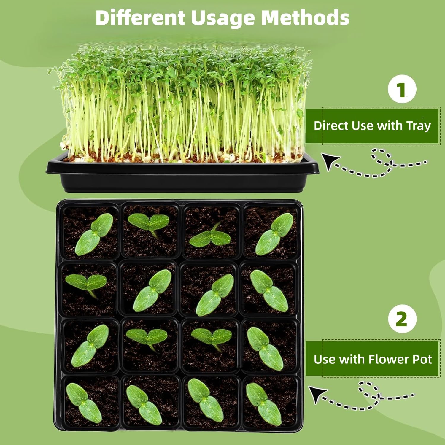2.7 inch Square Nursery Pots 80 Pcs with 5 Pcs Plastic Seed Starting Trays, Reusable Plant Propagation Starter Kit Square Seed Starting Pots with Drain Holes - 4