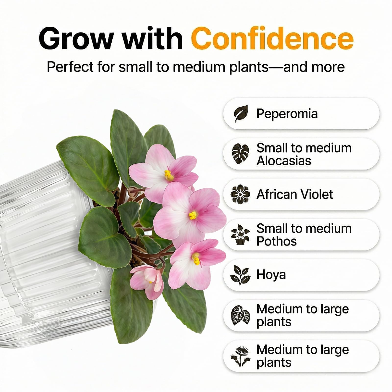 ZOOFOX Lot de 10 petits pots de fleurs à arrosage automatique de 10,2 cm pour plantes d'intérieur, pots de fleurs en plastique à rayures pour toutes les plantes d'intérieur, herbes, aloès, violettes