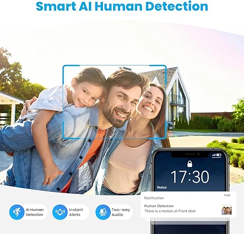 Miniatura 3 de Cámara de timbre de video inalámbrico de 1080p, detección humana AI, conversación de 2 vías, vista en vivo, visión nocturna, almacenamiento en la