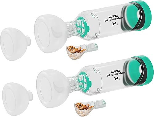 Miniatura 10 de Espaciador inhalador para gatos con ayuda única de entrenamiento de pánico e indicador de flujo sensible, cámara de aerosol felino para gatos con