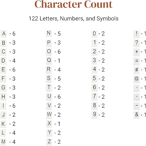 Miniatura 4 de Stiles Juego de tableros de letras de azulejos, tablero de mensajes de madera con 122 letras y números para celebraciones, anuncios de bebés o