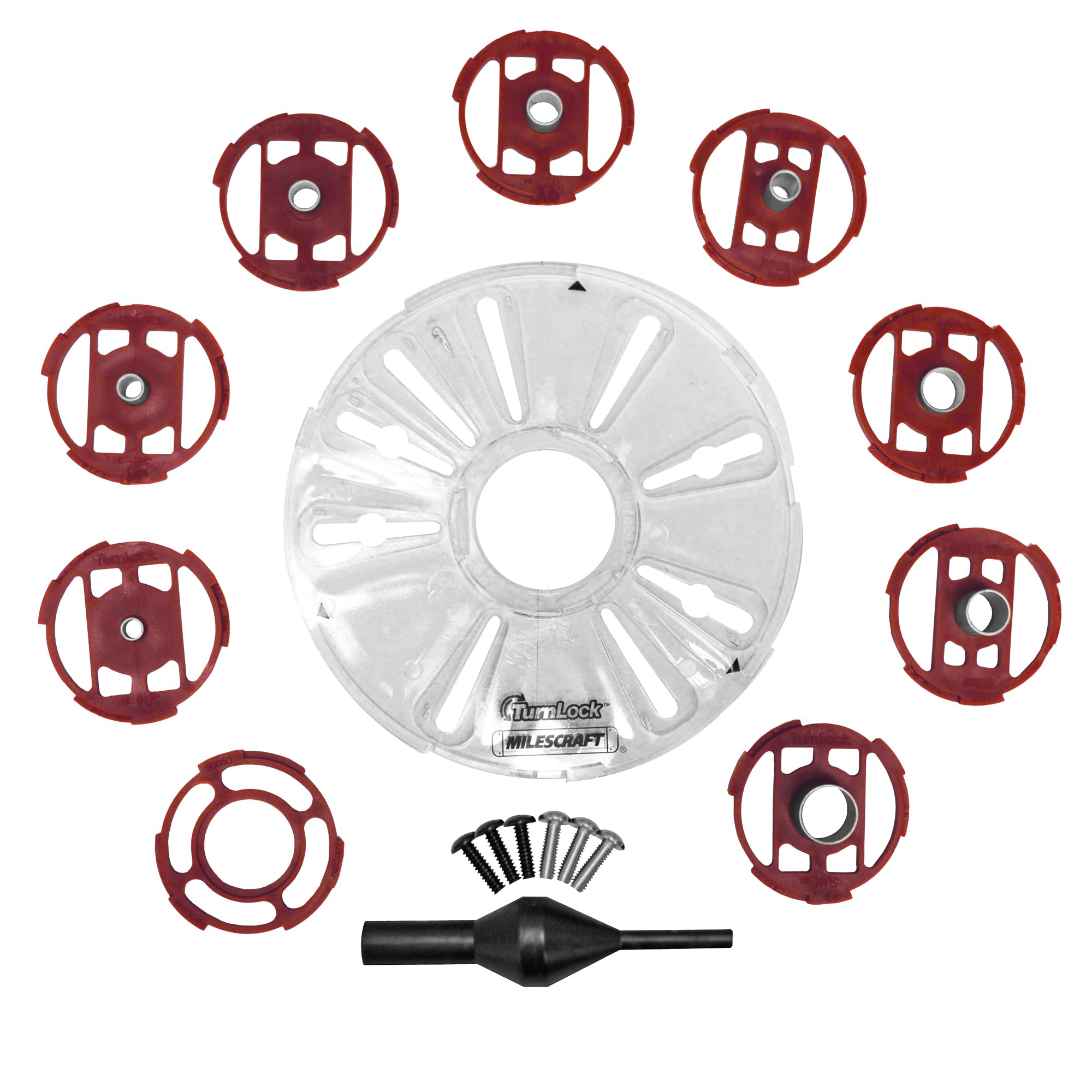 Milescraft Plaque de Base pour Défonceuse 178 mm 1261 Metric Kit Bagues Copiage