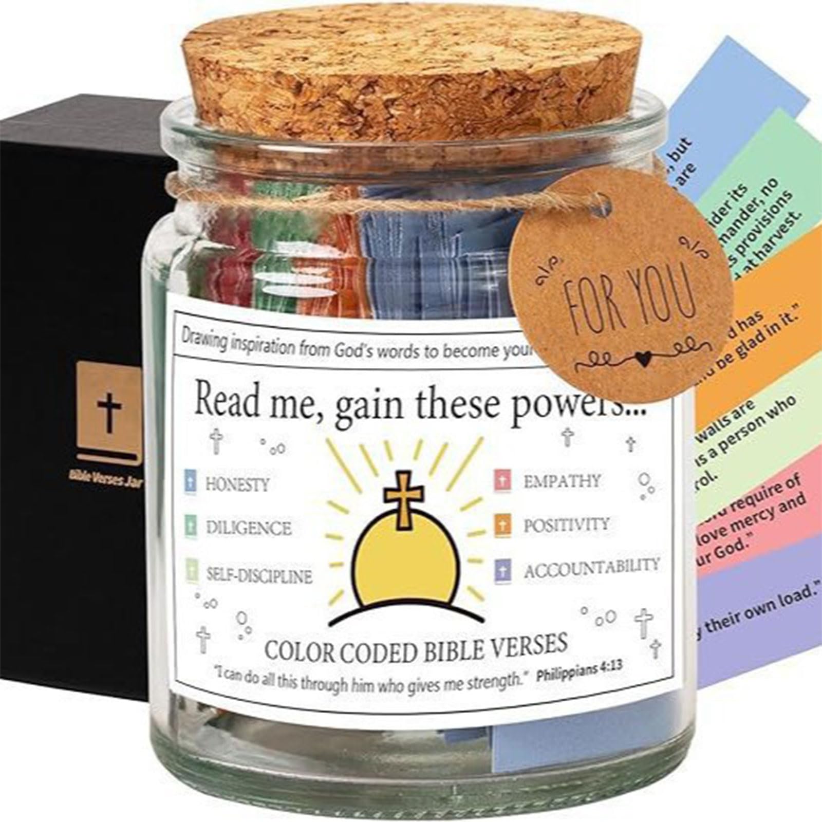 Decorative Glass Faith Jar with Prayer Note Bible Verses Spiritual Religious Ceremonies and Home Display Scripture Message Prayer Jar