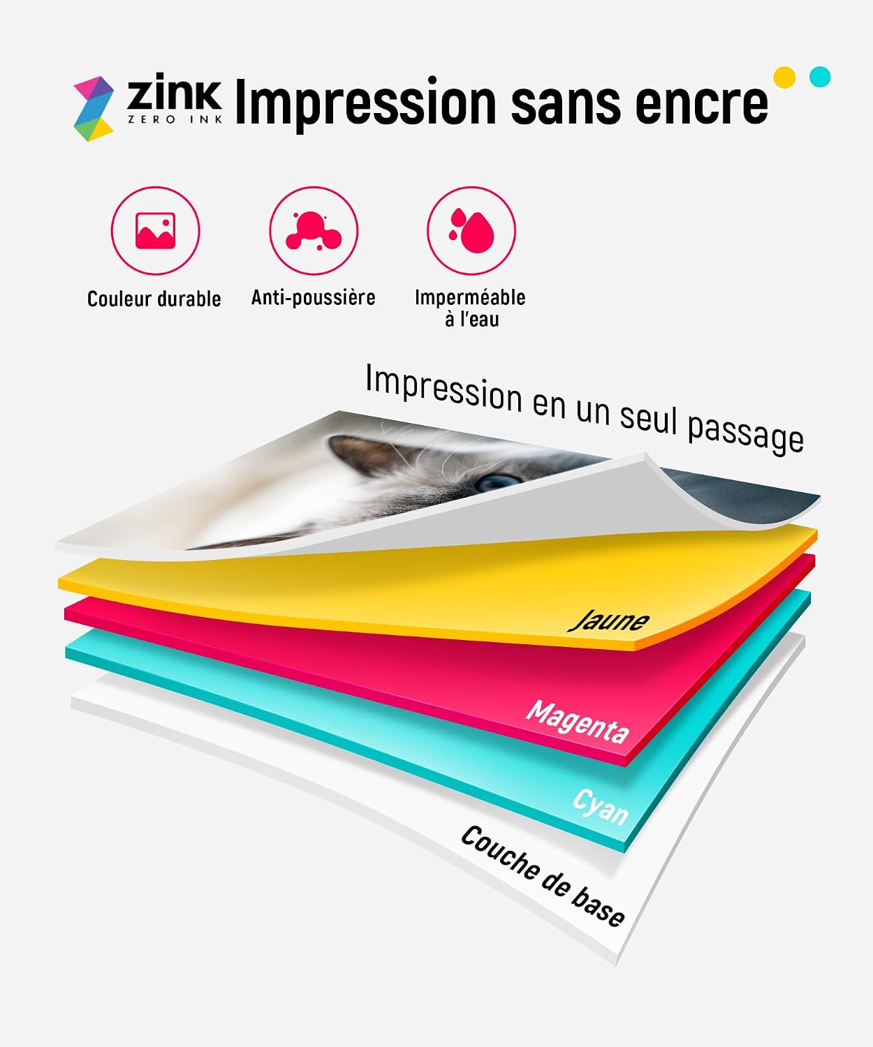 Liene 2 x 3 Imprimante Photo Portable avec 50 Zink Papier Photo Autocollante, Bluetooth pour iOS & Android, Mini Instantanée pour iPhone — vue 4
