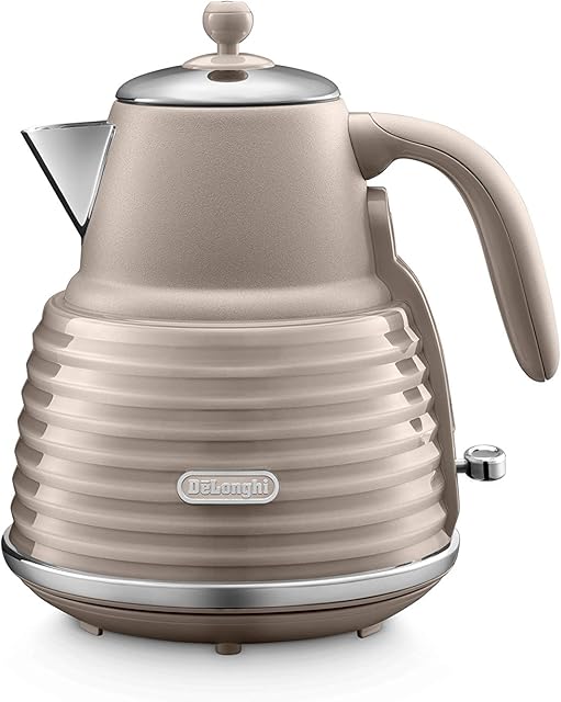 De'Longhi Scolpito Kettle,1.5 liters, 360° swivel base, Stainless steel, KBZS3001.BG, Clay Beige