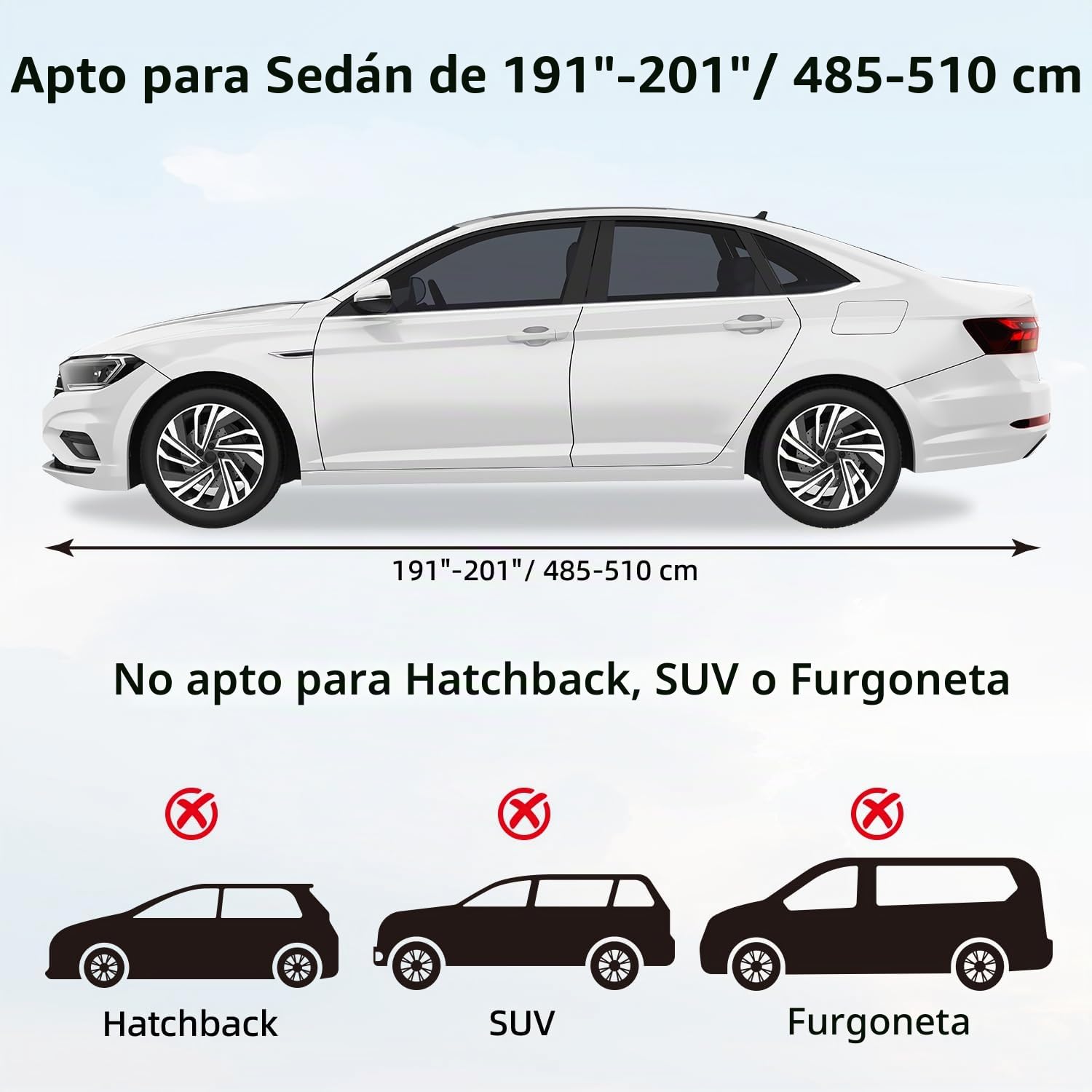 Ohuhu Funda para Coche Exterior del Coche Impermeable Cubierta Coche, Resistente al Viento y a los rasguños Protección UV, para automóviles Sedan XL (485-510cm)