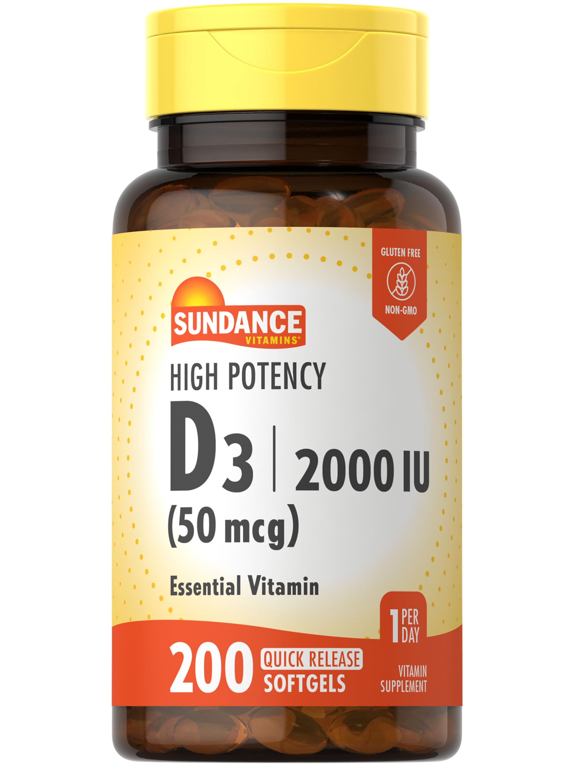 Sundance High Potency D3 2000 IU | 200 Quick Release Softgels