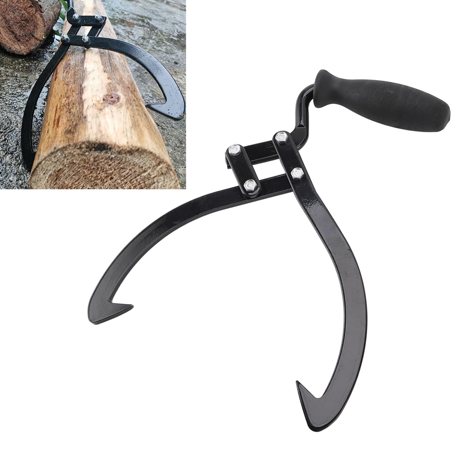 Pinza per Tronchi in Acciaio con Artigli per Sollevamento, Pinza per Tronchi da 10 Pollici per Carichi Pesanti, Denti in Acciaio, Design Piegato Unico, Utilizzo Versatile per