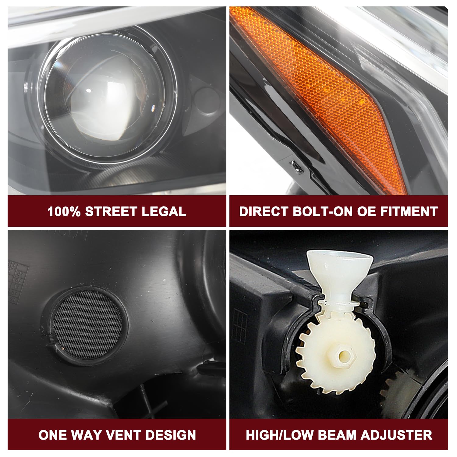 Driver Side Left OE-Style Chrome Bezel Halogen Headlight
