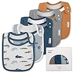 Muslin Bibs for Baby Boys Girls,Organic Muslin Baby Bib for Drooling and Teething,Soft Bandana Drool Bibs 5 Pack