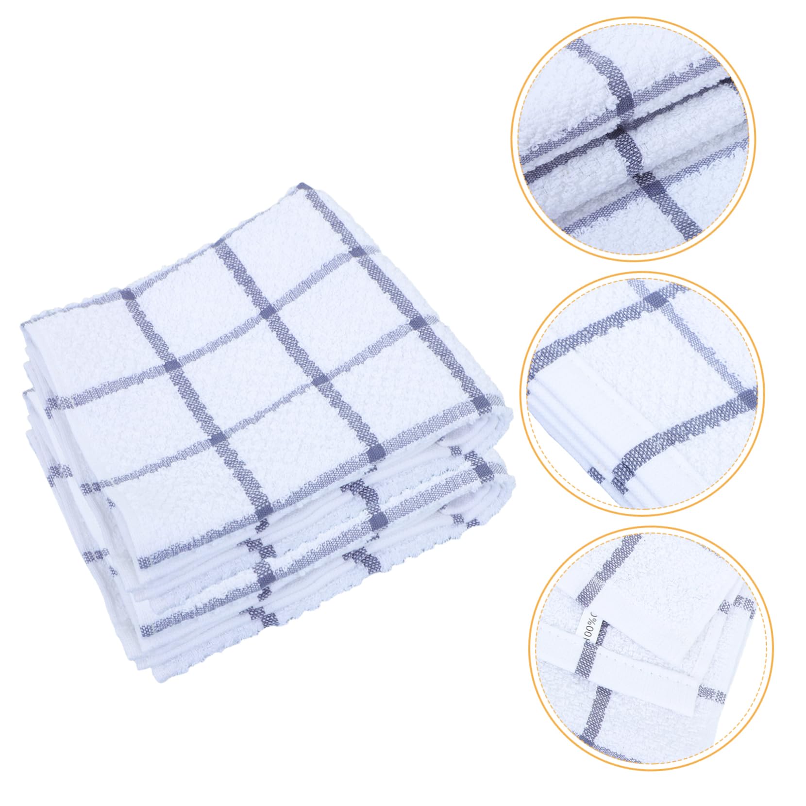 Amosfun 6piezas Paño de Cocina de Algodón Absorbente Paños Multifuncionales para Lavar Platos Trapos Reutilizables Toallas para Limpiar Manos Cocina