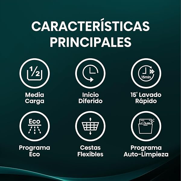 Hisense HS622E10W - Lavavajillas, Capacidad para 13 servicios, 60 cm, Programa ECO, Silencioso, 2, Filtro autolimpiable, Contador digital, Libre instalación, Blanco - 2