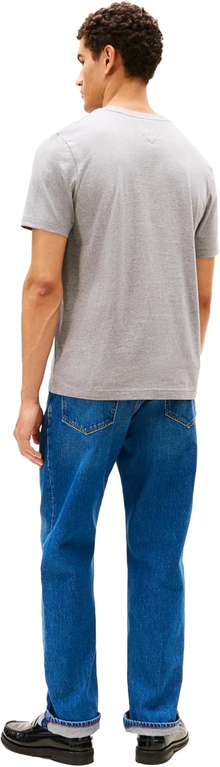 Tommy Hilfiger Men's Short Sleeve Cotton Graphic T-Shirts with Printed Script and Flag Logo