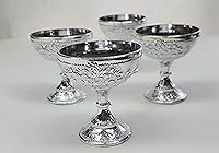 Vista 2 de 12 Cáliz de plástico plateado de 2.75 pulgadas de alto para decoración de comunión