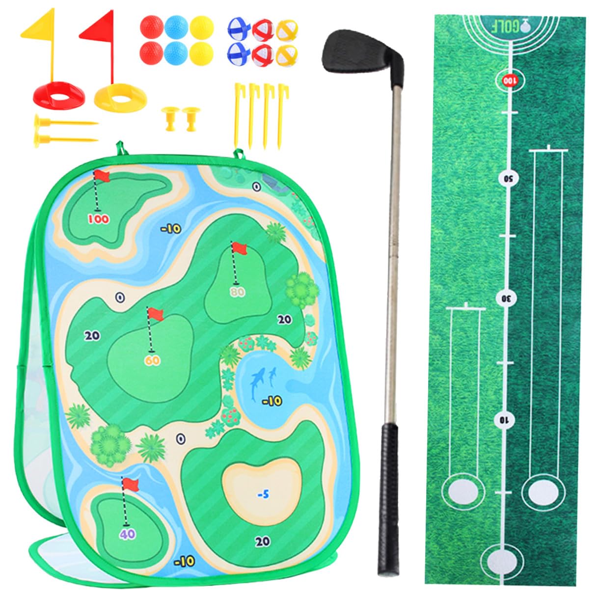 BESPORTBLE Set da Gioco da Golf per Ragazzo Ragazza Piccoli Palline da Golf Giocattoli Sportivi per Interni ed Esterni Stimolante e Portatile per Attività Genitori-figli