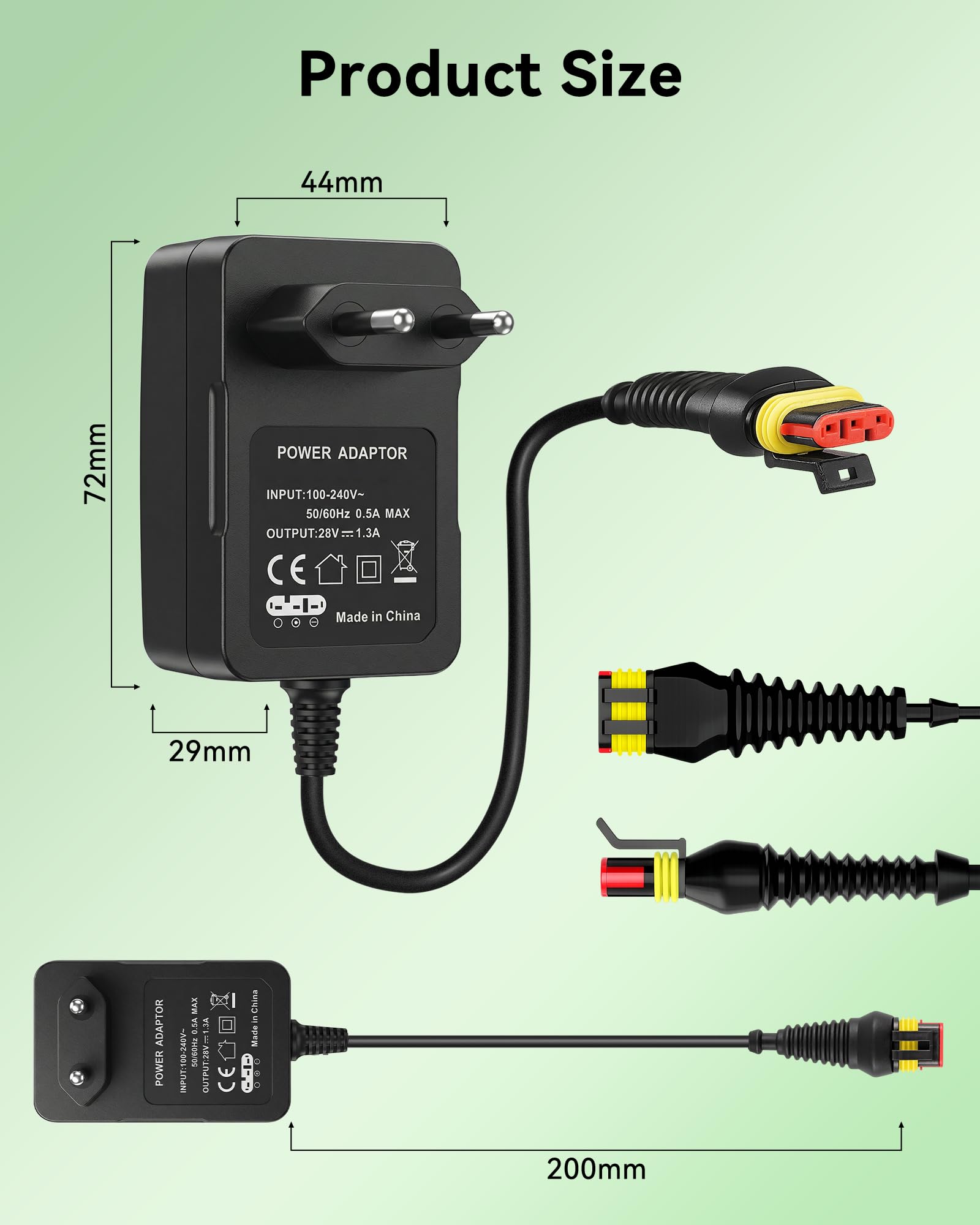 Cargador 28V 1,3A Compatible con Husqvarna Automower 105, 305, 310, 315, 315X, 405X, 415X, 310 Mark II, 315 Mark II, Gardena R50Li, R70Li, R80Li, Sileno City, Life, Minimo Robot Cortacésped