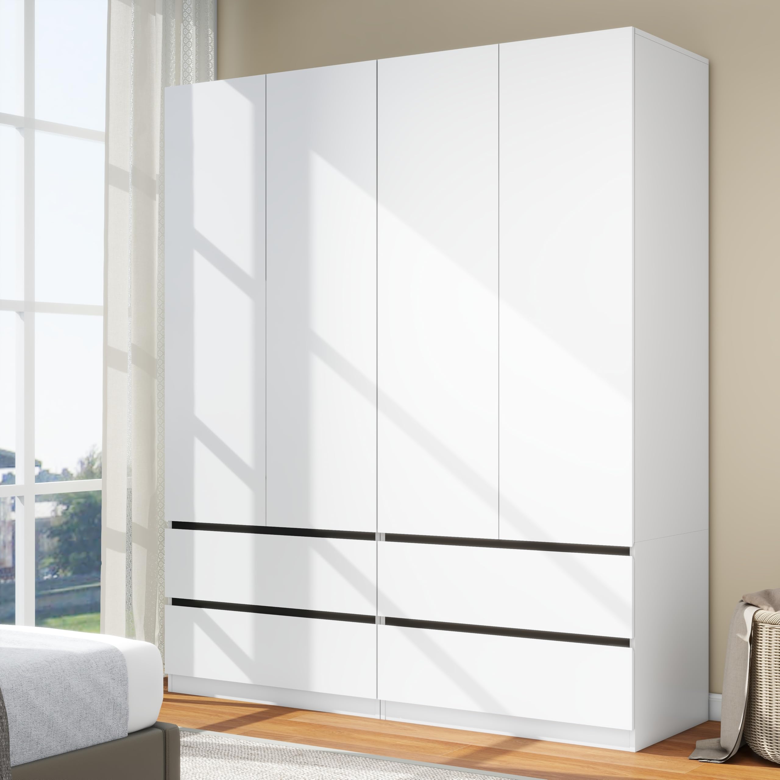 LABROSKIA 75 inch 4 Drawer Wardrobe