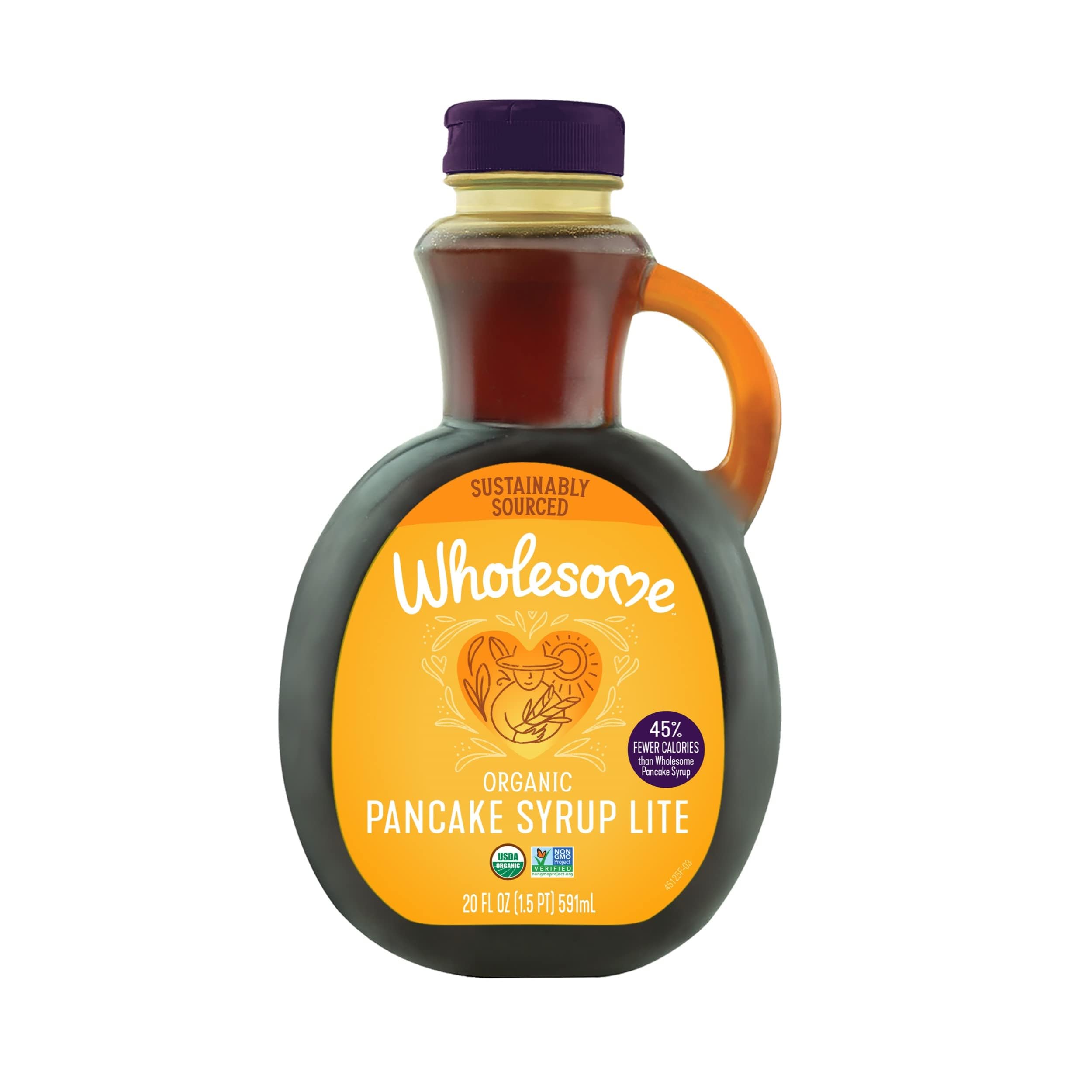 Wholesome Organic Pancake Syrup Lite 20oz Bottle, 6-Pack