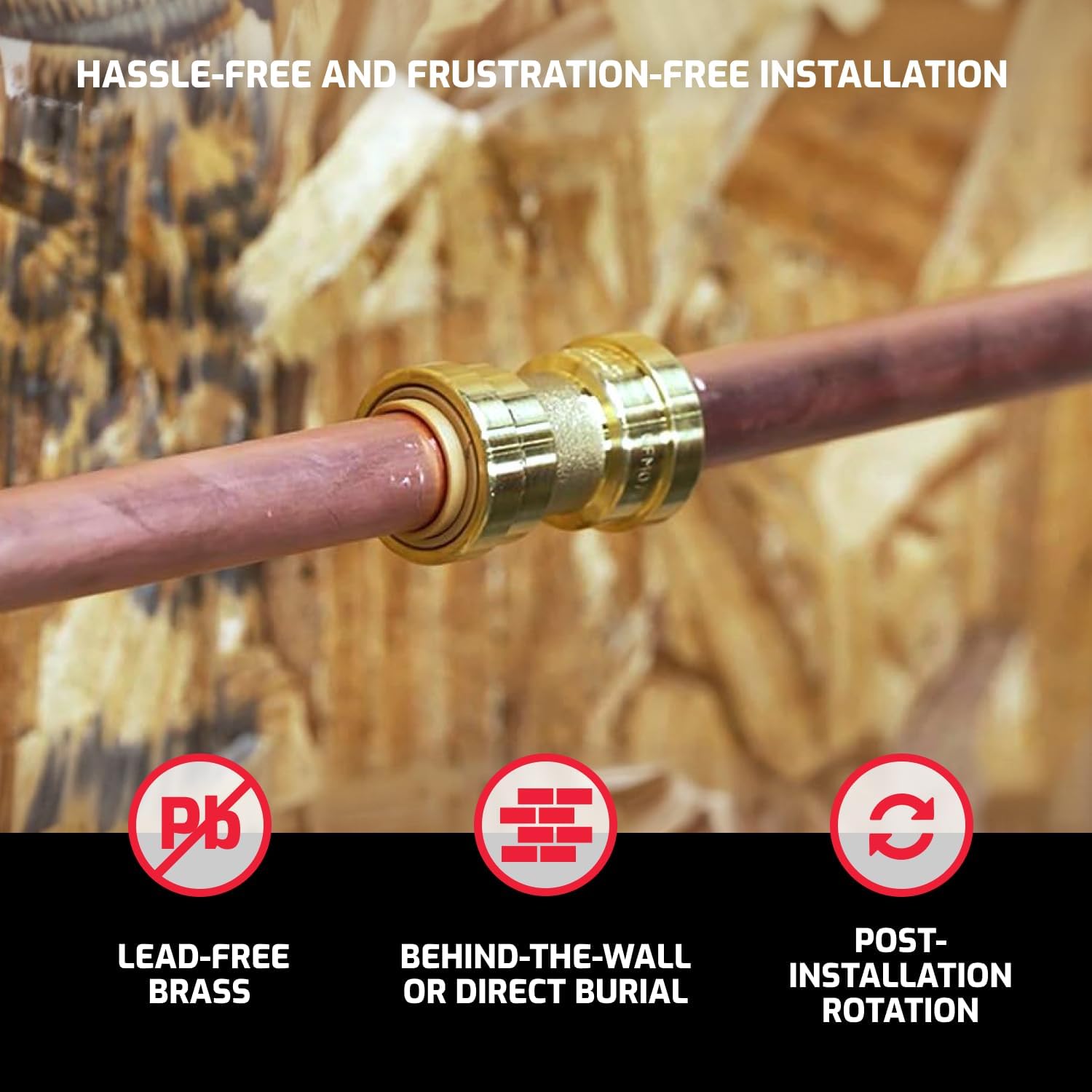Accesorios de fontanería de codo de 1,27 cm con herramienta de extracción de clip deslizante, accesorios de latón para cobre, PEX y CPVC, certificado sin plomo (paquete de 5)