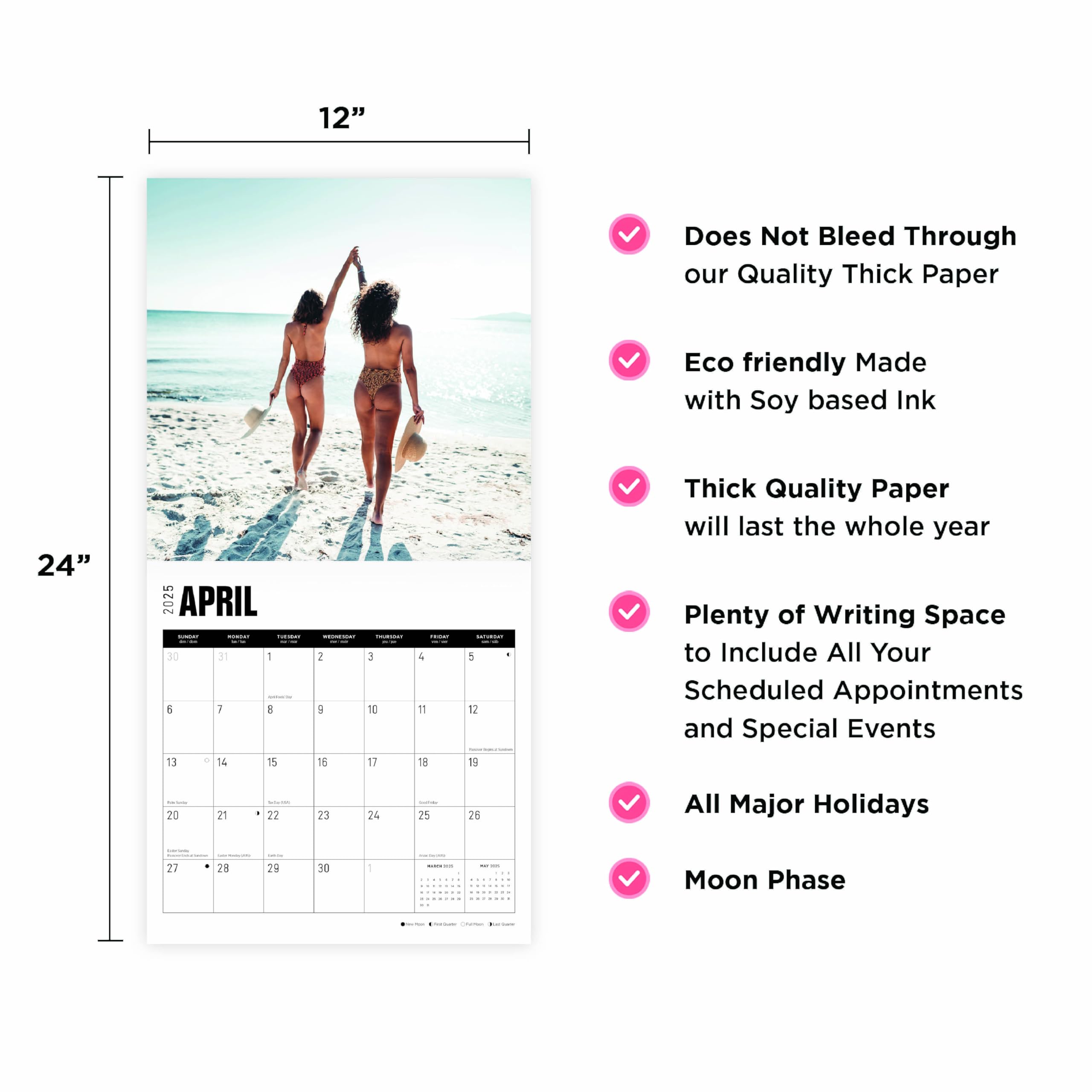 2025 Booty Monthly Wall Calendar by Bright Day, 12 x 12 Inch - Image 3