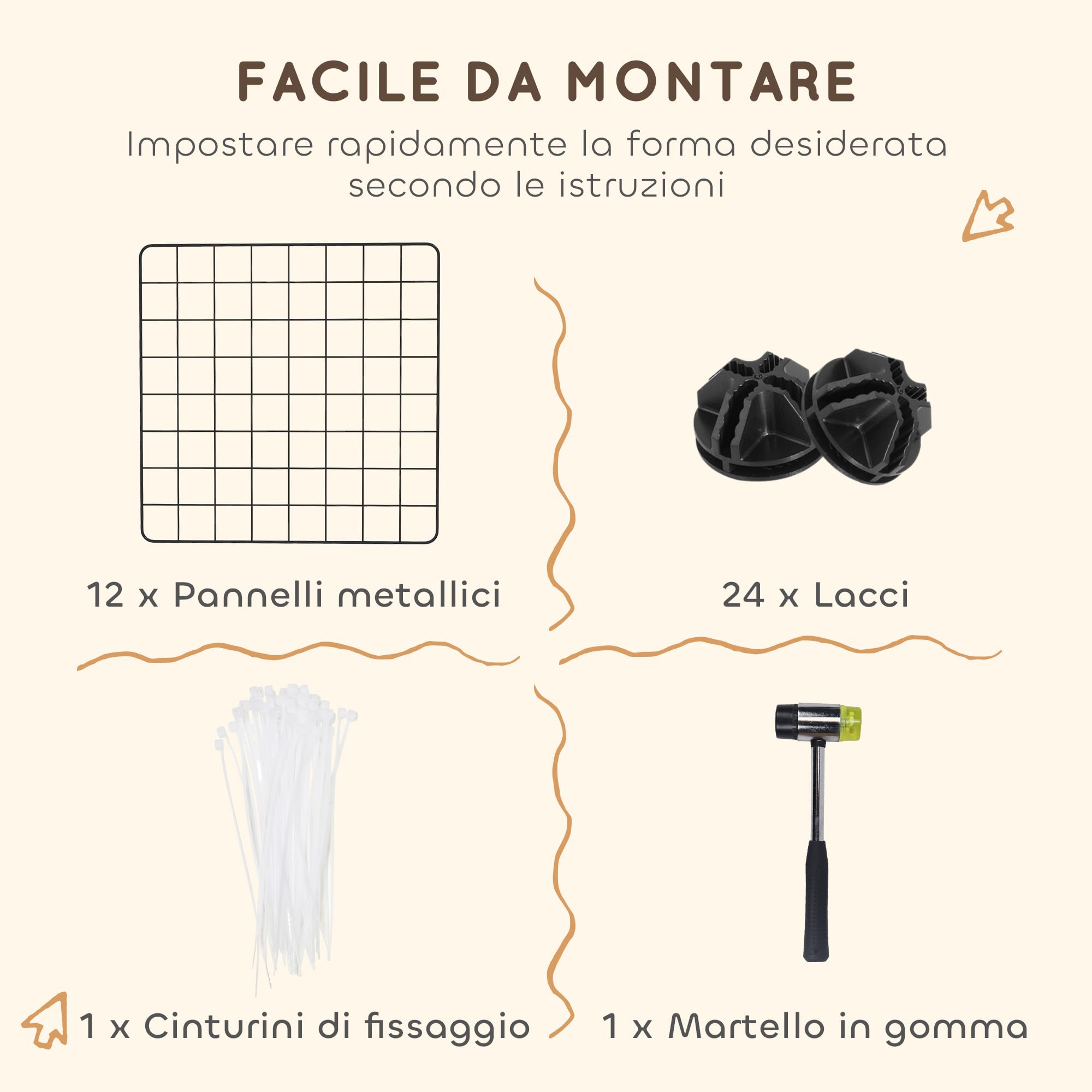 PawHut Recinto per Cuccioli e Piccoli Animali Modulabile in Metallo e PP, 12 Pannelli da 35x35cm Nero