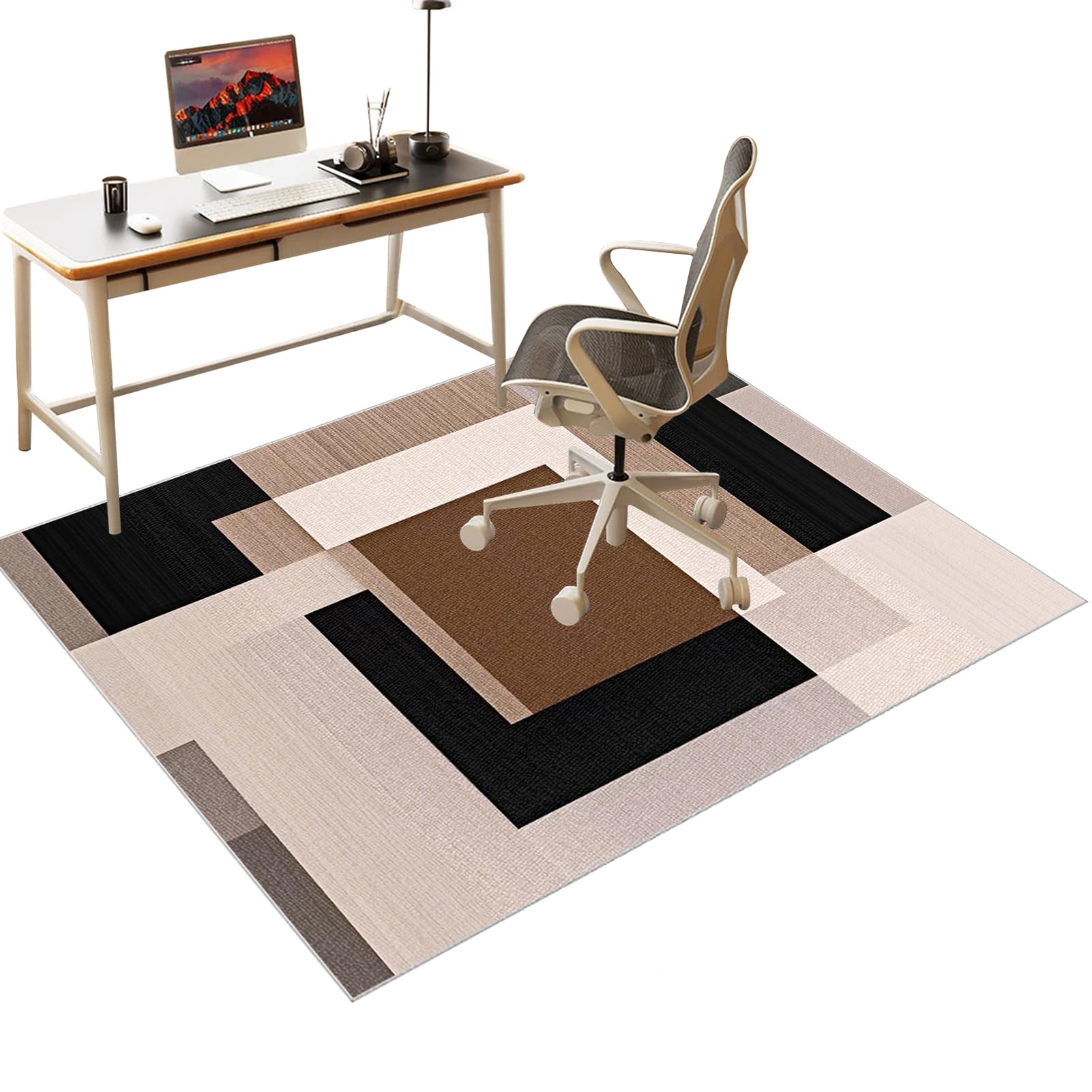 Desk Chair Mat for Carpet Floors, Office Chair Mat for Hardwood Floor, Computer Gaming Chair mat for Hard Floor, Computer Rolling Chair Mat for Home and Office Floor Protector Mat Rug 160 x 180 cm โ image 1