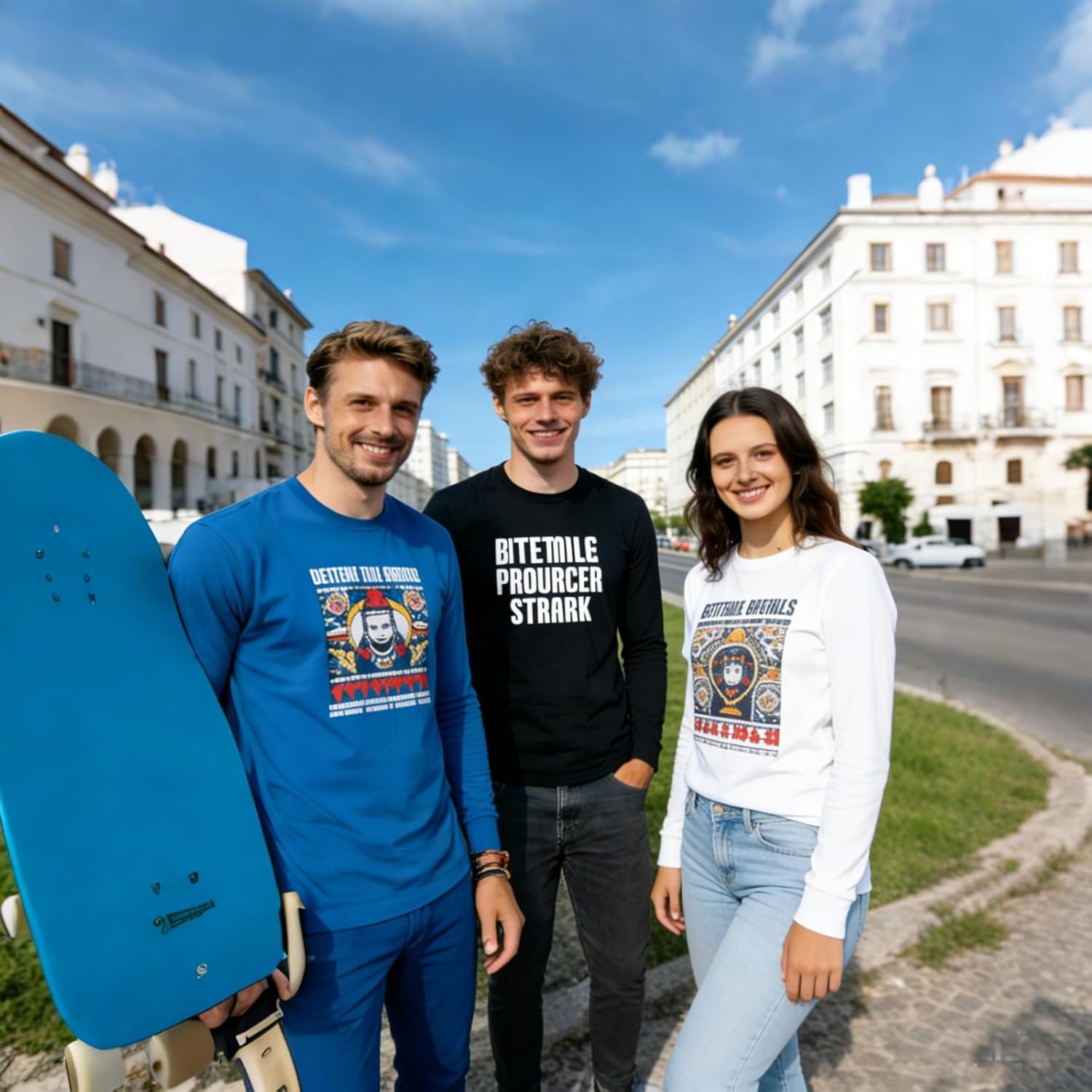 JPLILY Custom Crewneck sweatshirt with Your Image & Text, 100% Soft Cotton for Odor-Free,Heat-Transfer & DTG Printing for HD - Image 2